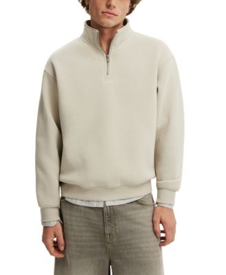 COTTON ON Men's 14 Zip Fleece Mock Neck Pullover