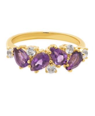 Macy's Amethyst and White Sapphire Pear Ring (1.75 ct. t.w.) in Sterling Silver