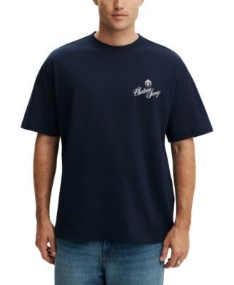 COTTON ON Men's Chateau Lavoy Graphic Drop-Shoulder Heavyweight Cotton T-Shirt