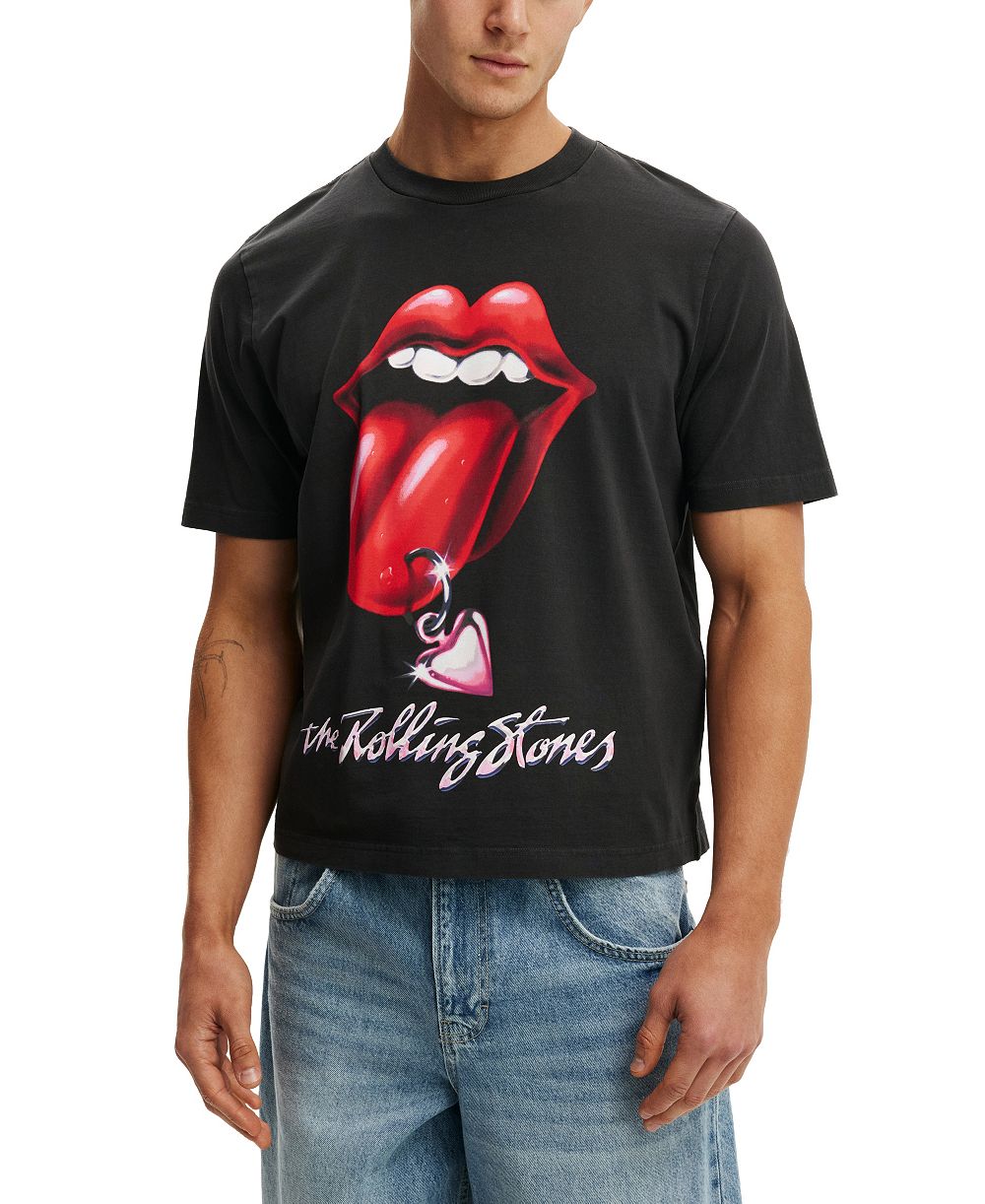 COTTON ON Men's Cropped Graphic Crewneck T-Shirt