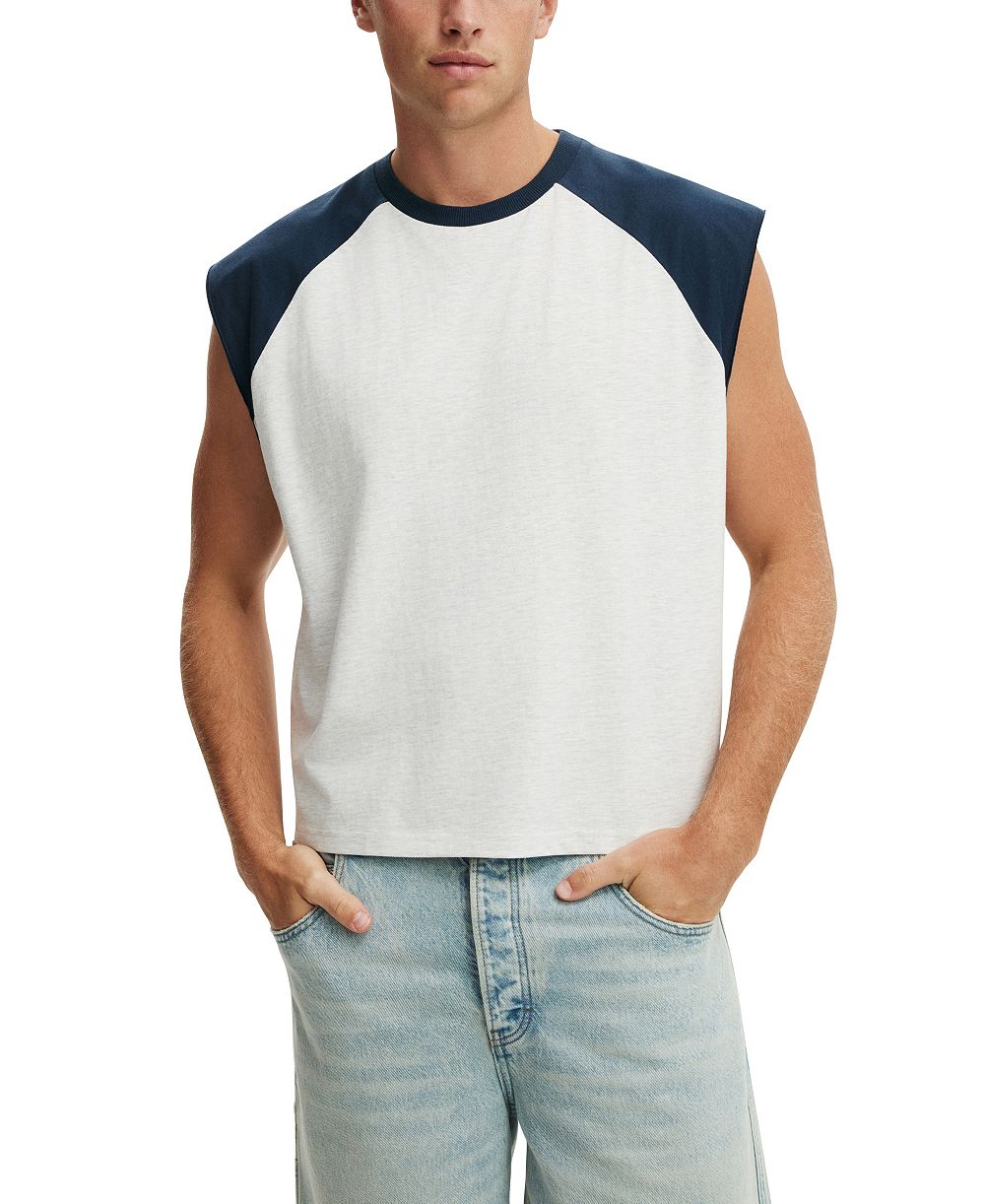 COTTON ON Men's Cropped Fit Muscle Sleeveless Tank