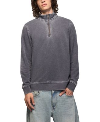 Мужской пуловер Lucky Brand Venice из французской махры с воротником-стойкой и молнией