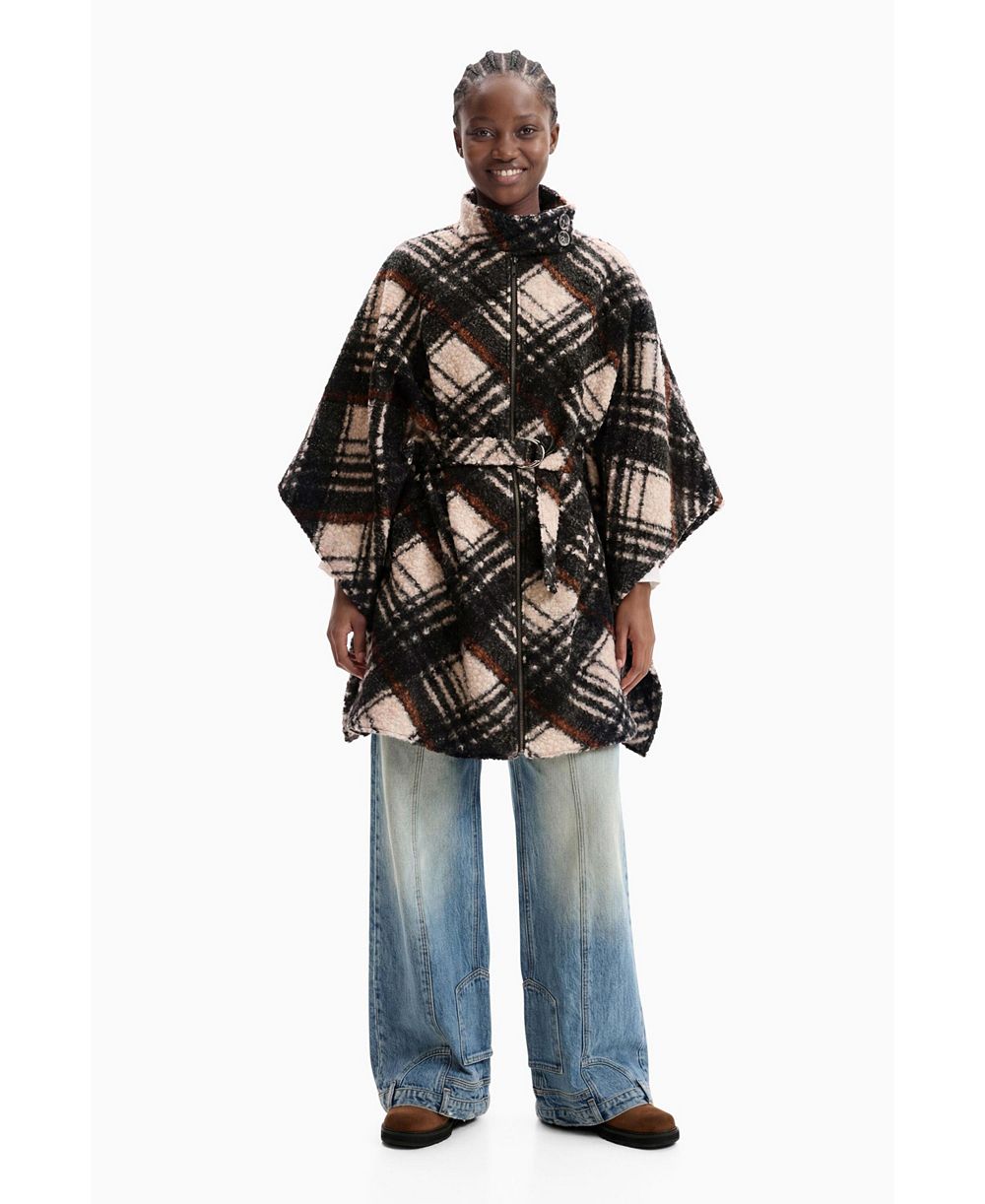 Desigual Women's Checkered Poncho