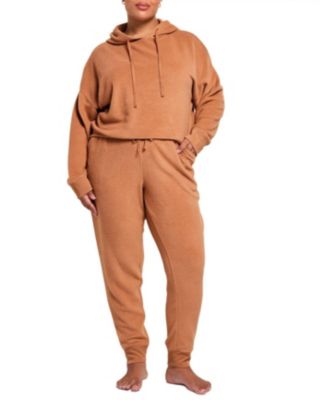 Adore Me Plus Size Davinia Fleece Long-Sleeve Hoodie and Joggers, 2-Piece Set