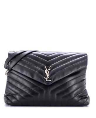 Pre-Owned Saint Laurent Large Loulou Shoulder Bag Matelasse Chevron Leather