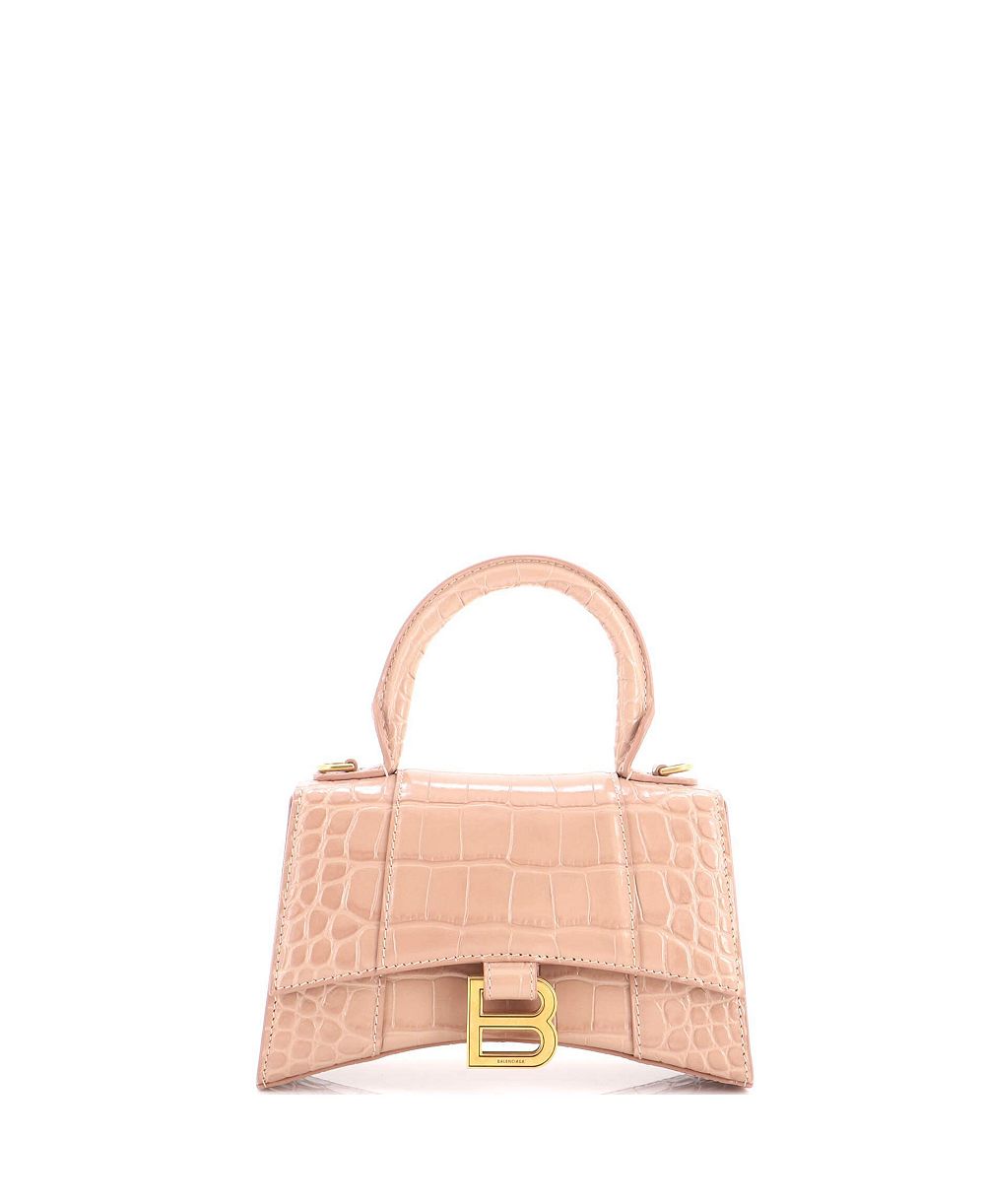 Pre-Owned Balenciaga XS Hourglass Top Handle Bag Embossed Leather