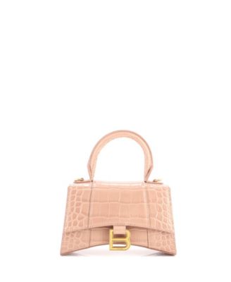 Pre-Owned Balenciaga XS Hourglass Top Handle Bag Embossed Leather