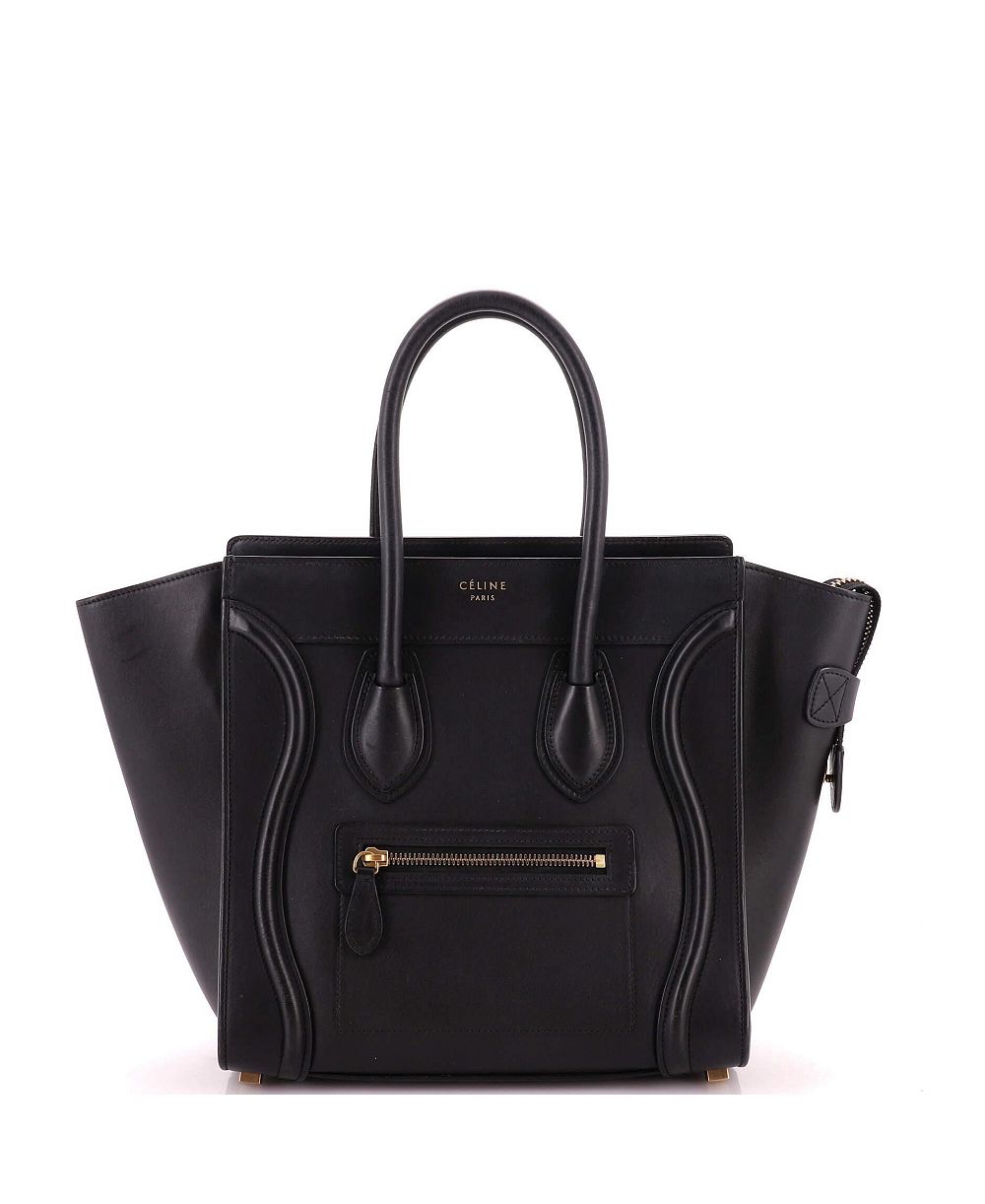 Б/у сумка Celine Micro Luggage из гладкой кожи