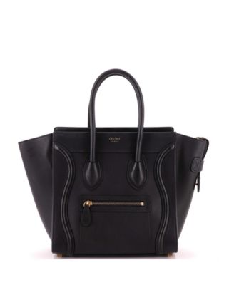 Б/у сумка Celine Micro Luggage из гладкой кожи