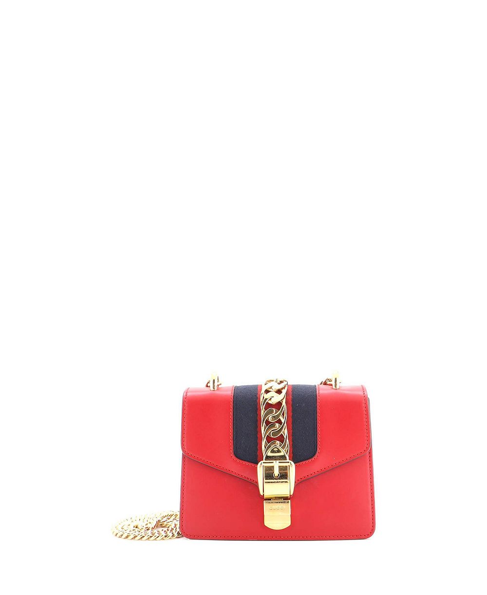 Pre-Owned Guccissima кожаная мини-сумка через плечо Mini Sylvie Chain