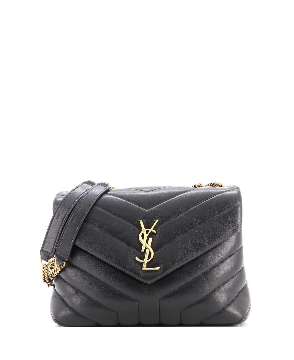 Pre-Owned Saint Laurent маленькая сумка Loulou через плечо из стеганой кожи с ромбовидным узором