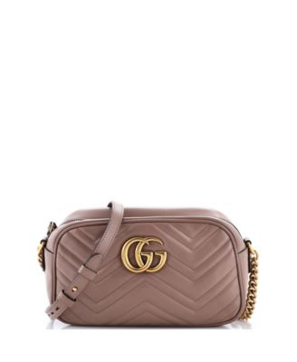 Б/у Gucci маленькая сумка GG Marmont на плечо из кожи мателасе