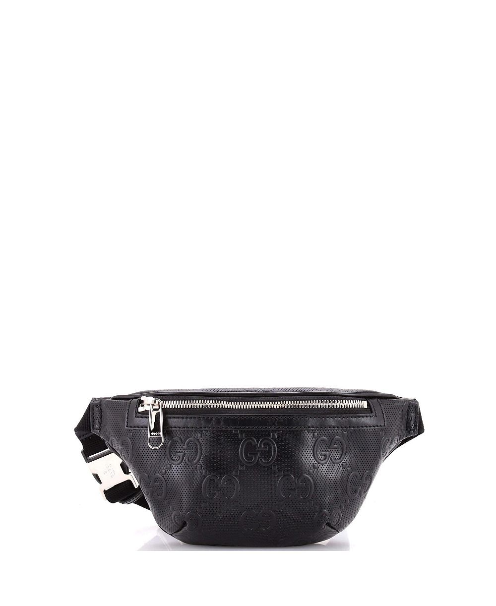 Б/у сумка-кошелек Gucci Small Belt Bag из перфорированной кожи с тиснением GG