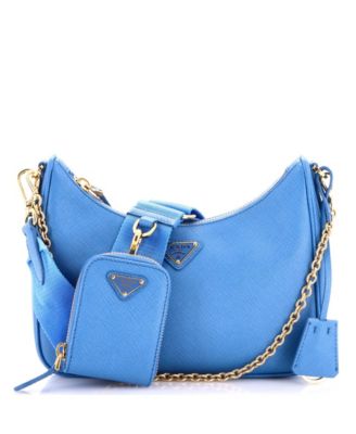 Pre-Owned Prada Small Re-Edition 2005 плечевая сумка из кожи сафьяно
