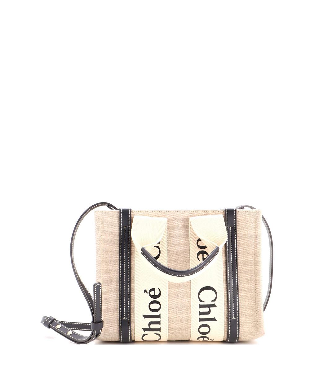 Pre-Owned Chloe маленькая сумка-тоут Woody из канваса с кожей