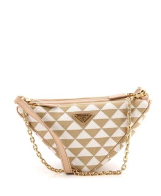 Pre-Owned Prada мини-сумка Double Symbole Triangle, кожа и жаккард