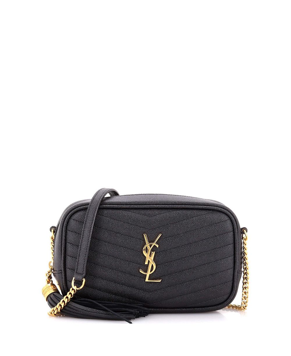 Pre-Owned Saint Laurent мини-сумка Mini Lou Camera Bag из стёганой кожи с ромбовидным узором