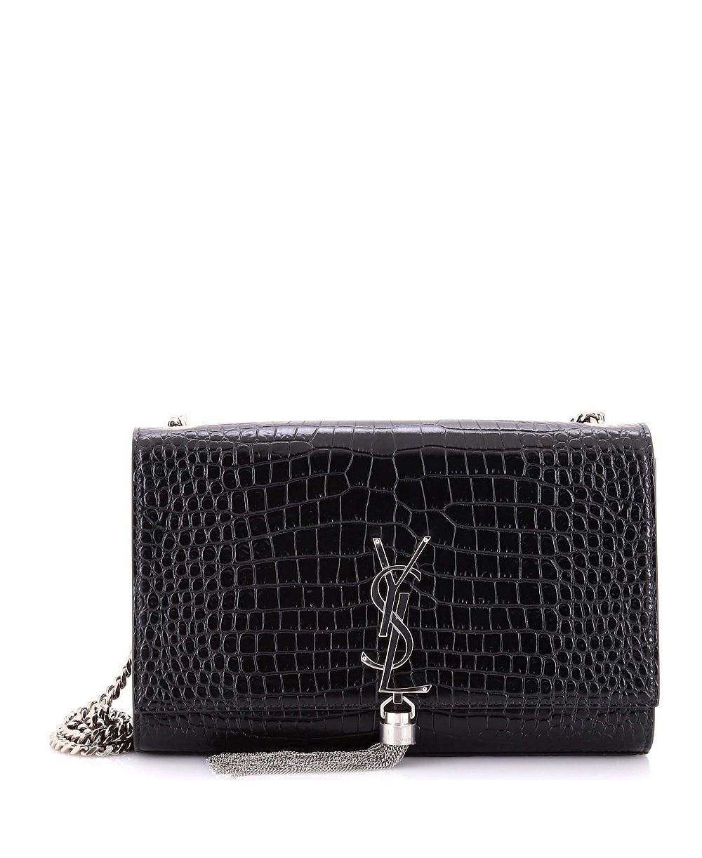 Pre-Owned Saint Laurent средняя сумка через плечо Classic Monogram с кисточкой, тисненая кожа