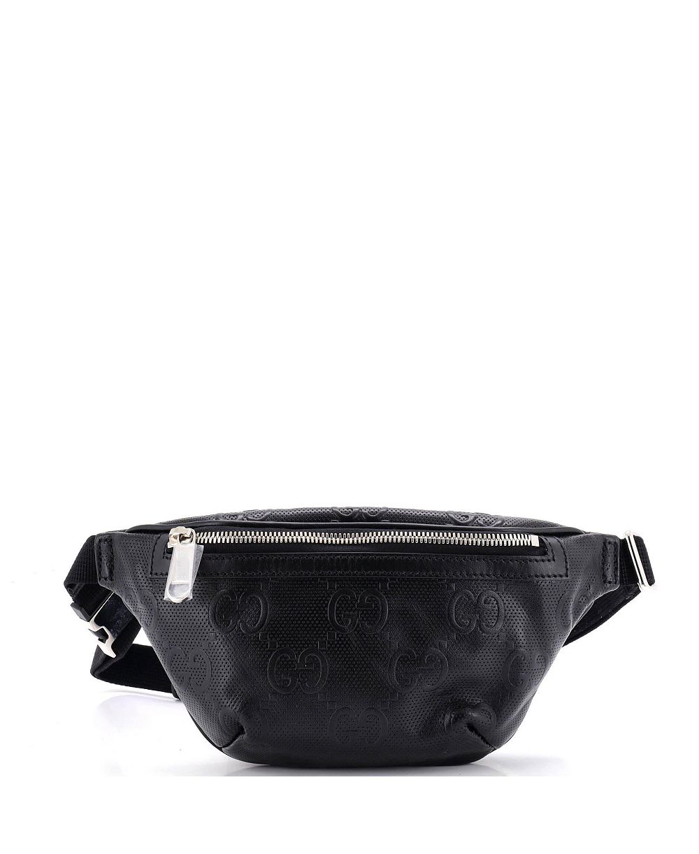 Pre-Owned Gucci Small Belt Bag GG Embossed Perforated Leather