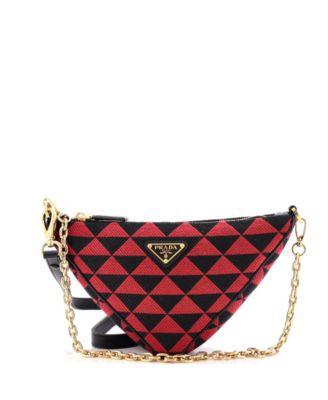 Pre-Owned Prada Mini Symbole Triangle Bag Leather and Jacquard
