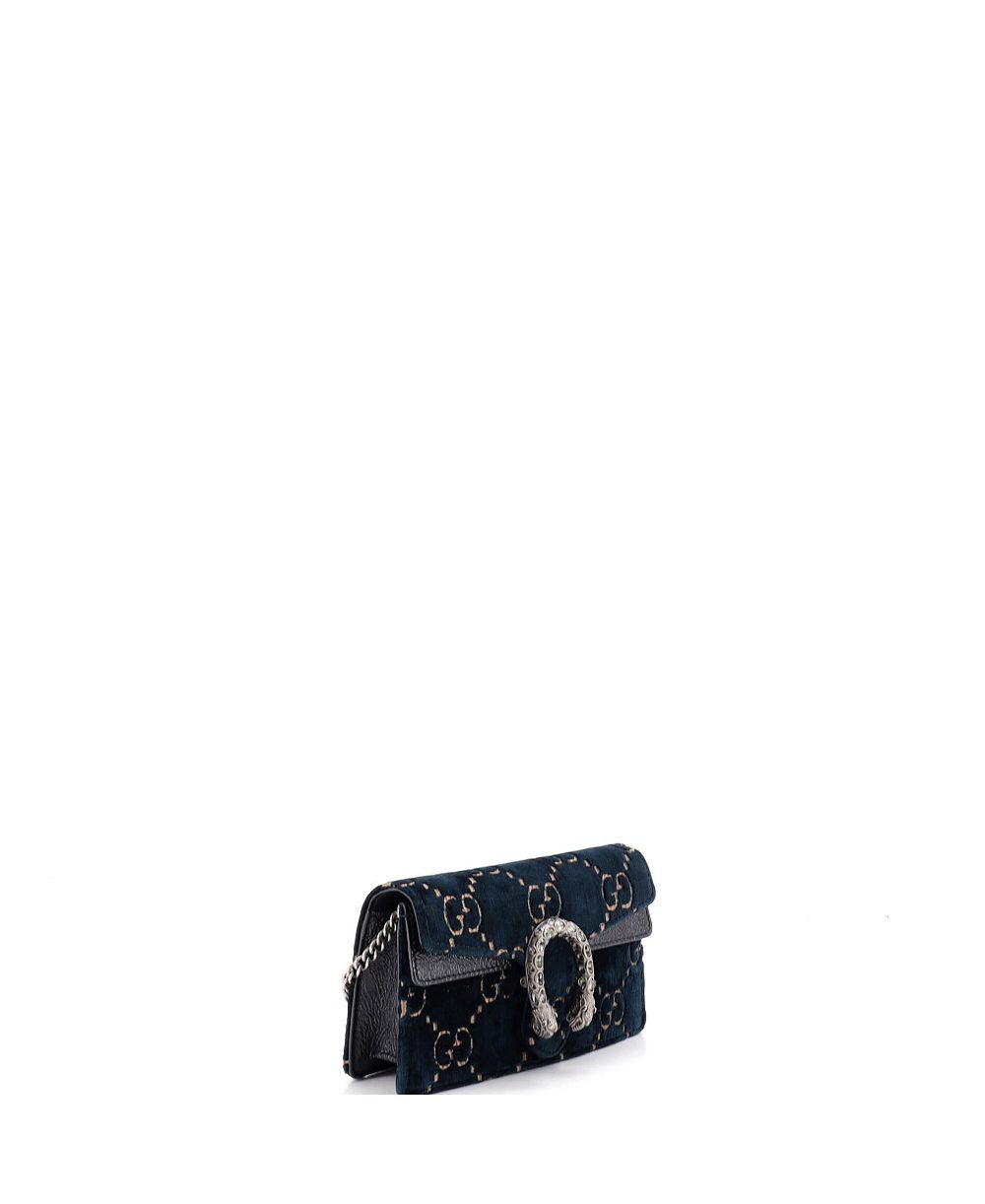 Pre-Owned Gucci миниатюрная сумка Super Mini Dionysus из бархата с принтом GG