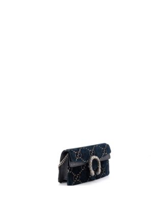 Pre-Owned Gucci миниатюрная сумка Super Mini Dionysus из бархата с принтом GG