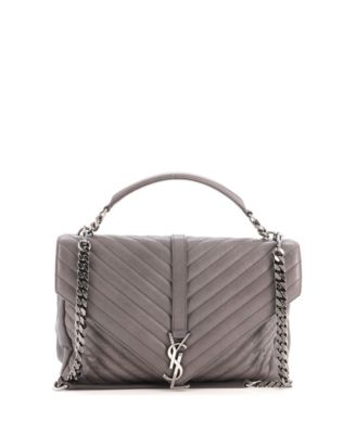 Pre-Owned Saint Laurent Medium Classic Monogram College Bag Matelasse Chevron Leather