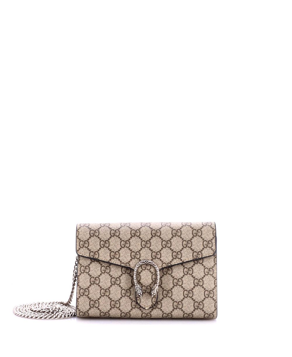 Pre-Owned Gucci Small Dionysus Chain Wallet GG Coated Canvas