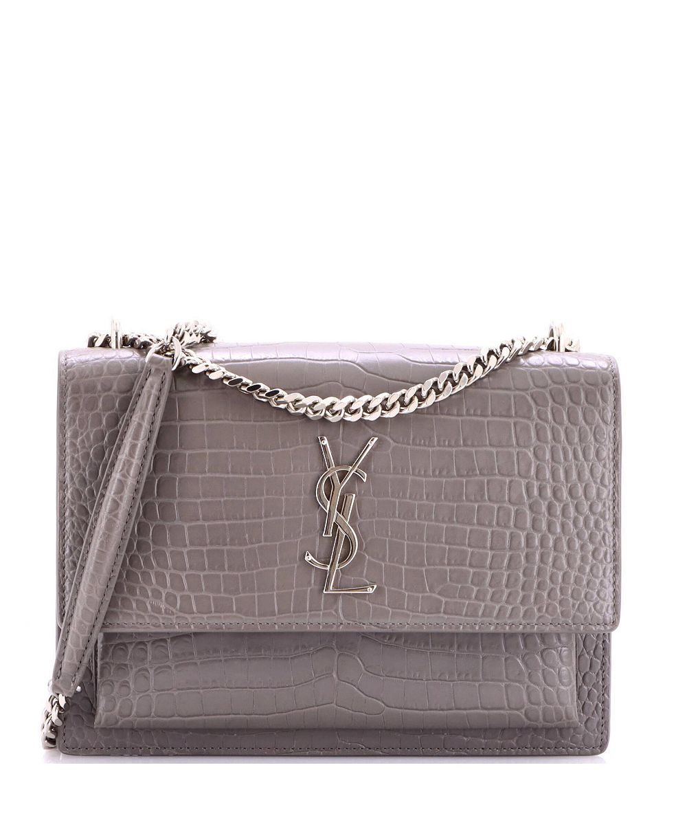Б/у средняя сумка Saint Laurent Sunset Crossbody из тисненой кожи