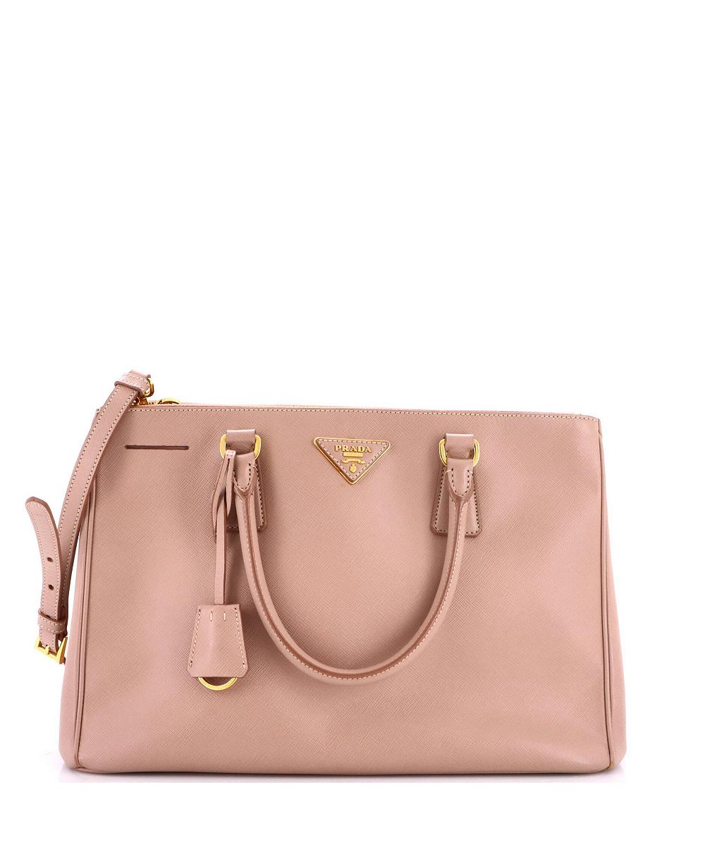 Pre-Owned Prada средняя сумка-тоут Double Zip Lux из кожи сафьяно с двумя молниями