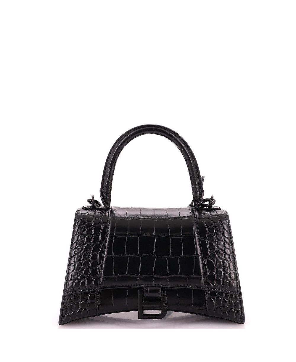 Pre-Owned Balenciaga Small Hourglass Top Handle Bag Embossed Leather