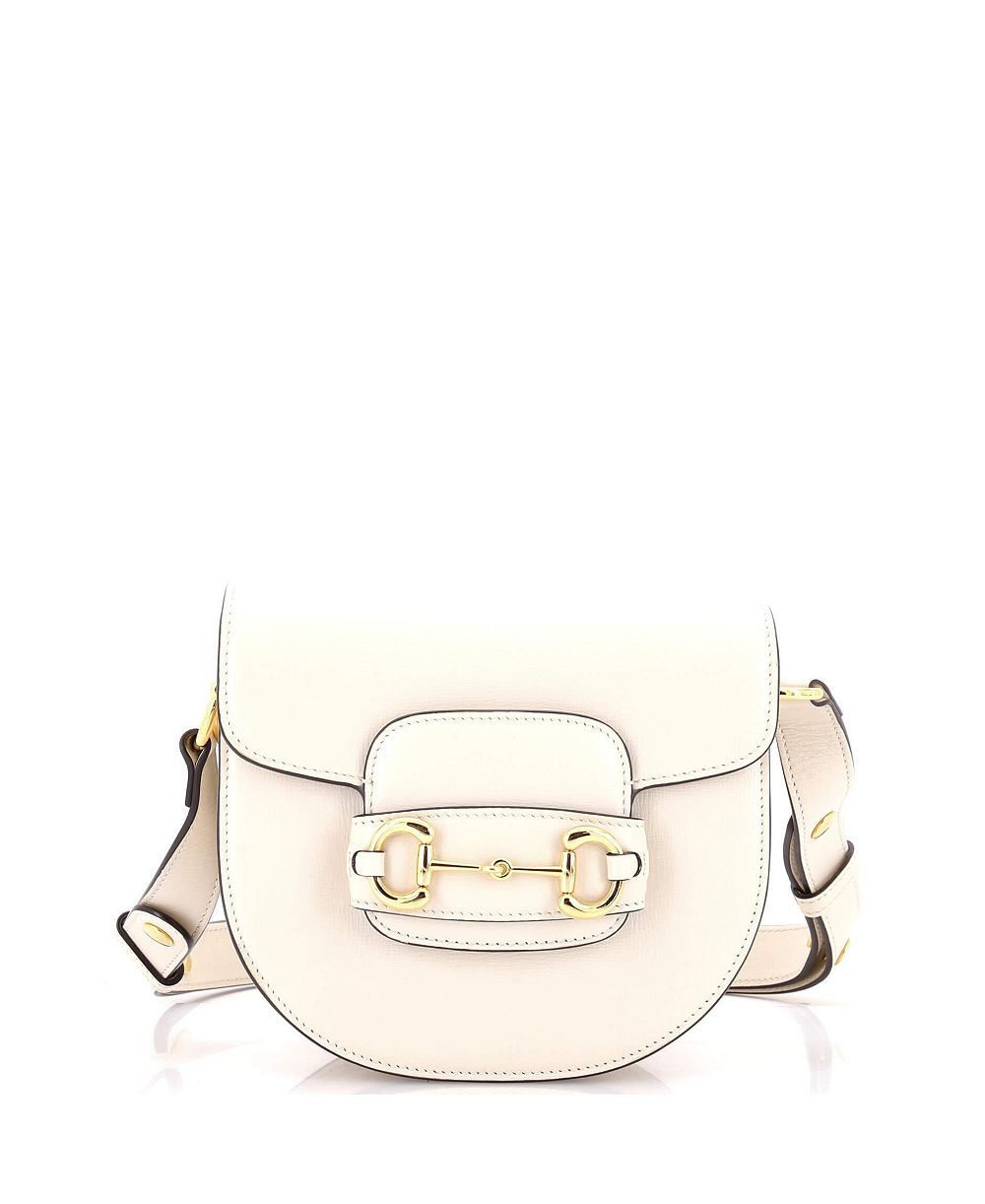 Pre-Owned Gucci мини-сумка Horsebit 1955 с округлыми плечами из кожи