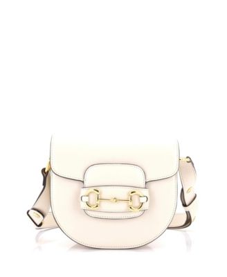 Pre-Owned Gucci мини-сумка Horsebit 1955 с округлыми плечами из кожи