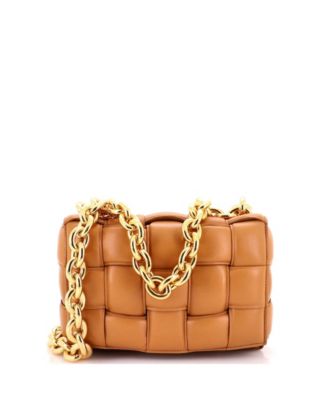 Pre-Owned Bottega Veneta Cassette Chain Crossbody Bag Padded Maxi Intrecciato Leather