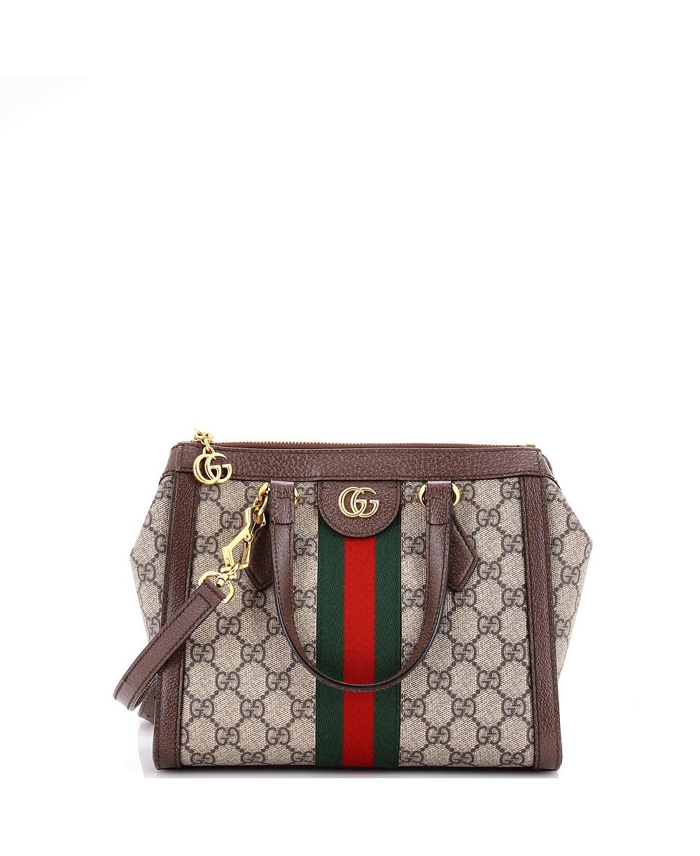 Б/у сумка Gucci Small Ophidia с ручкой сверху из ткани GG coated canvas