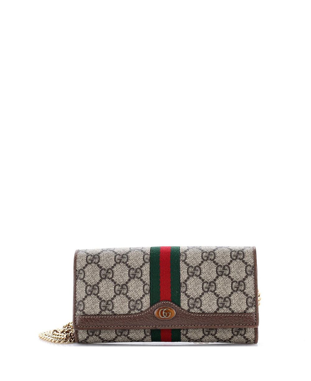 Pre-Owned кошелек Gucci Ophidia с цепочкой из лакированной ткани GG