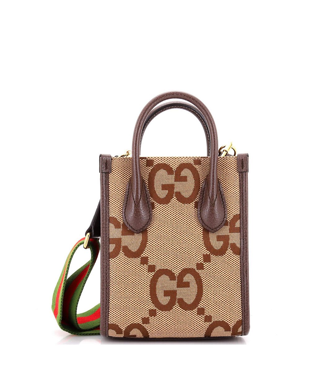 Мини-сумка тоут Pre-Owned Gucci Mini Vertical Jumbo GG Canvas