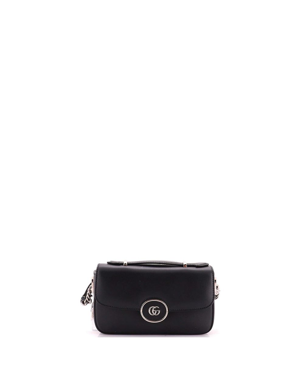 Pre-Owned Gucci Mini Petite GG Flap Shoulder Bag Leather