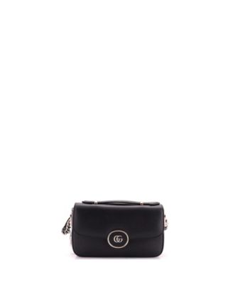 Pre-Owned Gucci Mini Petite GG Flap Shoulder Bag Leather