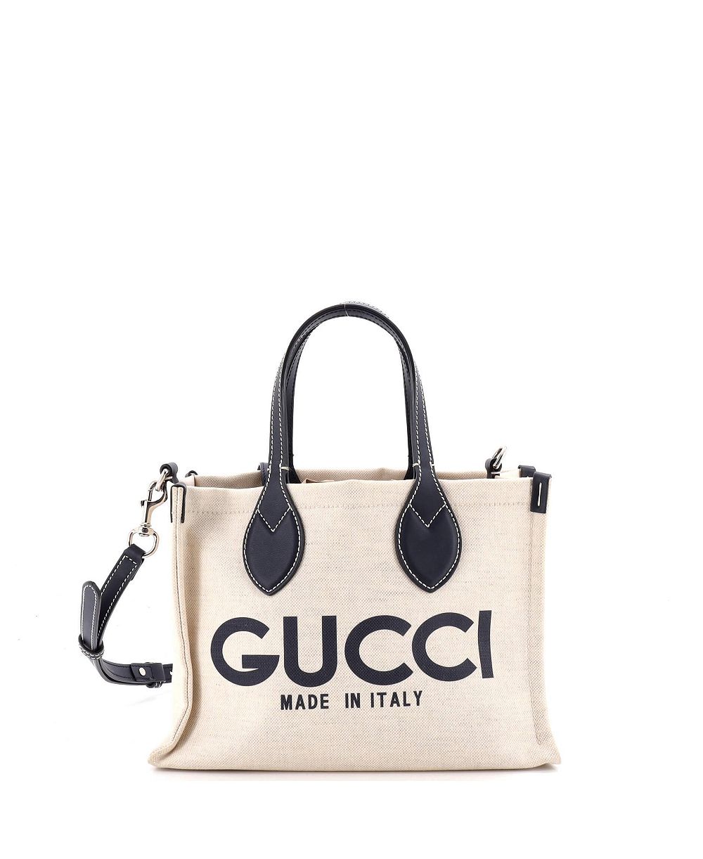 Б/у сумка-шоппер gucci small logo shopper tote из ткани с принтом
