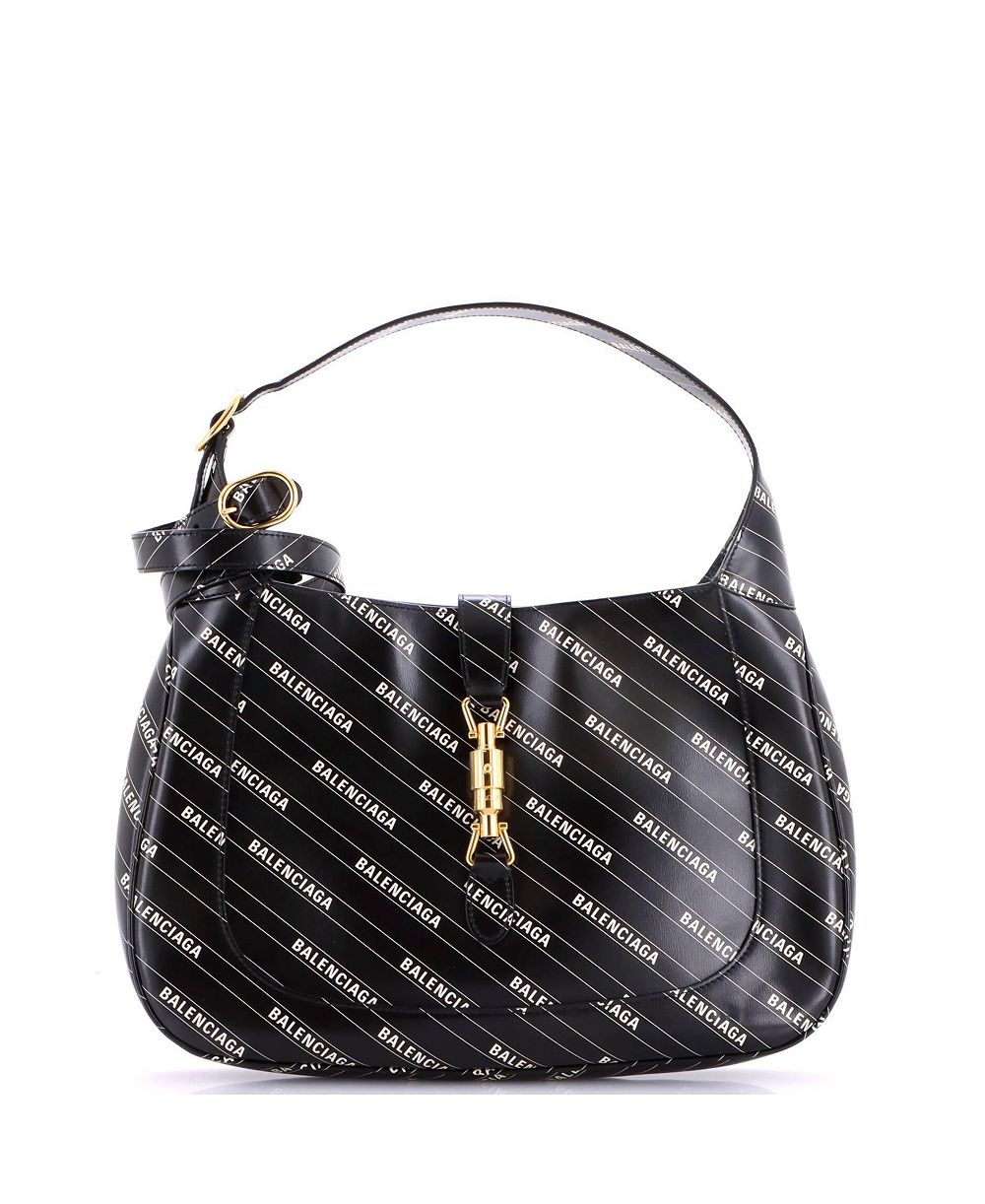Pre-Owned Gucci Сумка-хобо Jackie 1961 Medium x Balenciaga The Hacker Project из печатной кожи