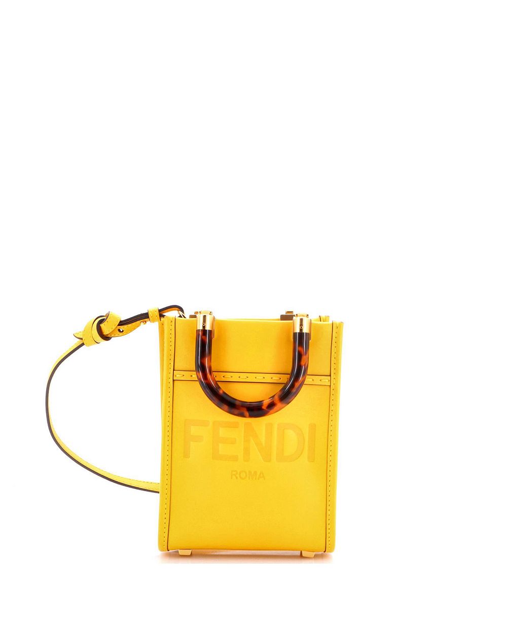 Pre-Owned Fendi Mini Sunshine Shopper Tote Leather