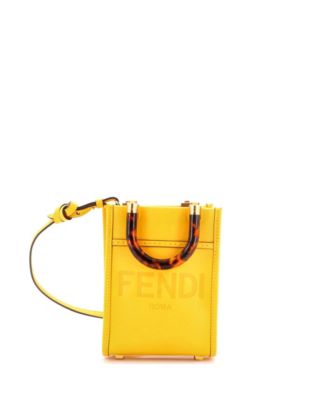 Pre-Owned Fendi Mini Sunshine Shopper Tote Leather
