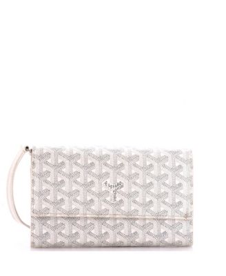 Б/у длинный кошелек Goyard Varenne Continental с ремешком из лакированной канвы