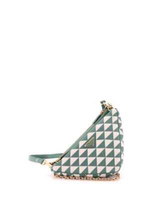 Pre-Owned Prada мини-сумка Double Symbole Triangle, кожа и жаккард