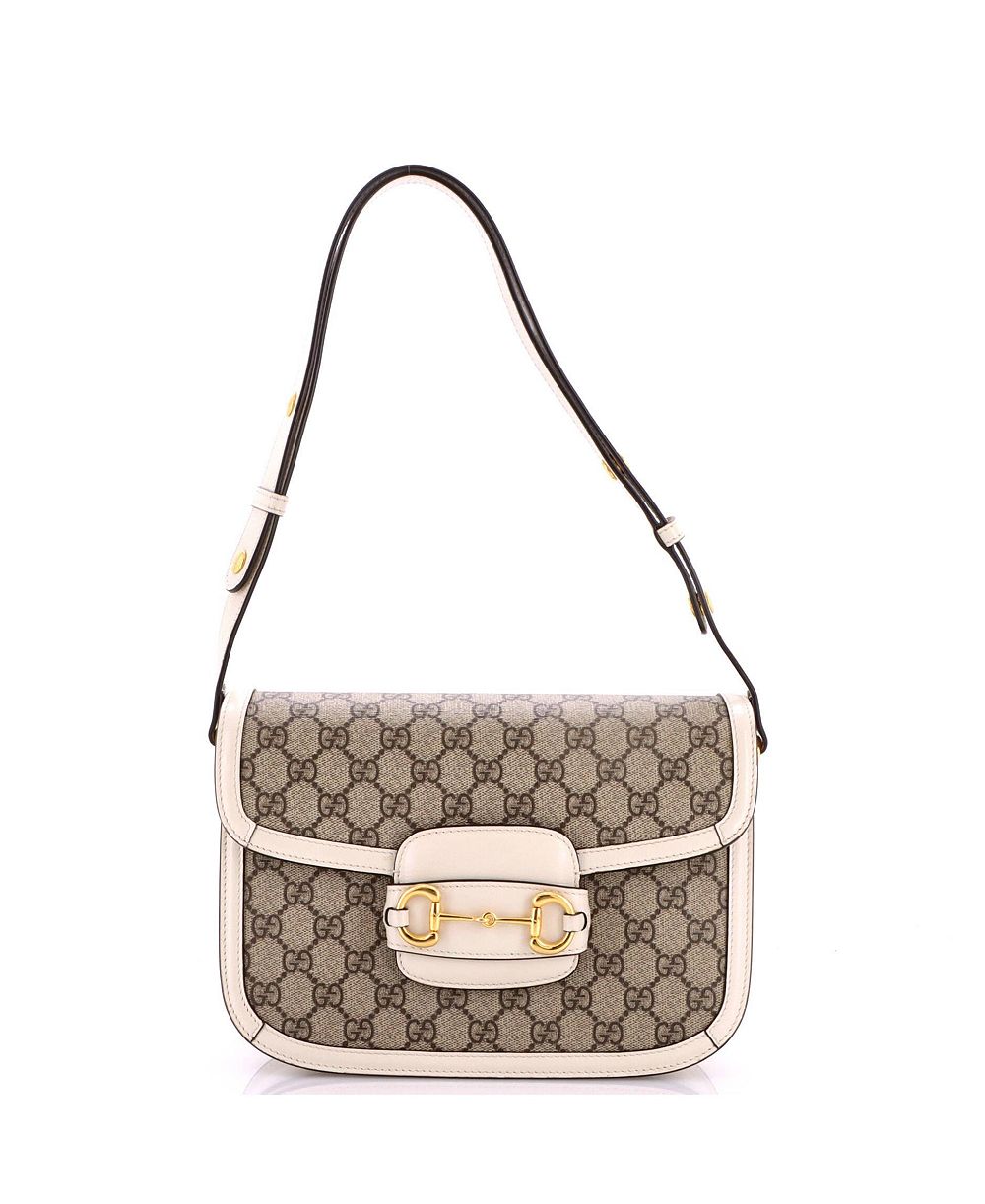 Pre-Owned Gucci маленькая сумка-мессенджер Horsebit 1955 из ткани GG coated canvas с кожей