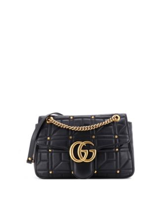 Б/у сумка Gucci Medium GG Marmont Flap Bag Studded Matelasse Leather