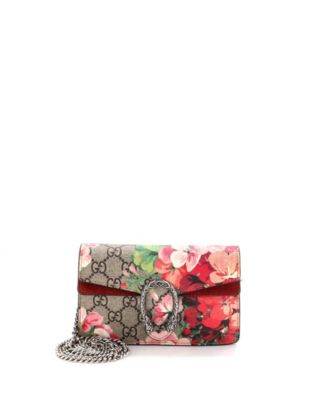 Pre-Owned Gucci Super Mini Dionysus Bag Blooms Print GG Coated Canvas