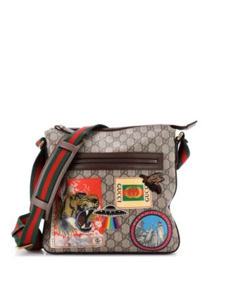 Pre-Owned Gucci Сумка-мессенджер Medium Courrier Zip из ткани GG с аппликацией