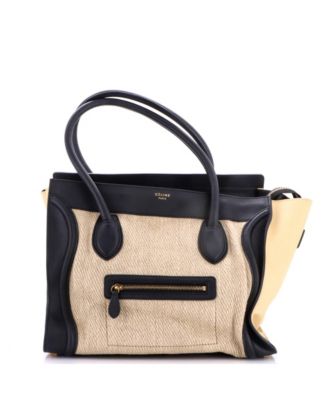 Б/у сумка Celine Tricolor Luggage через плечо из канваса и кожи